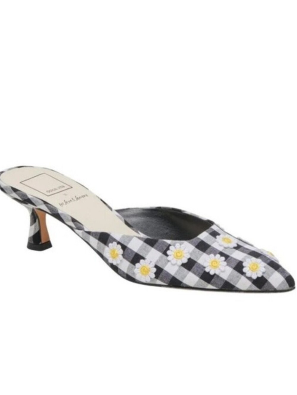 Dolce Vita X For Love And Lemons Lilou Gingham Daisy Mule Heels Size 8 NEW
